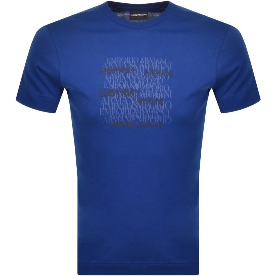Alternative Image for ProductEmporio Armani Crew Neck Logo T Shirt Blue1